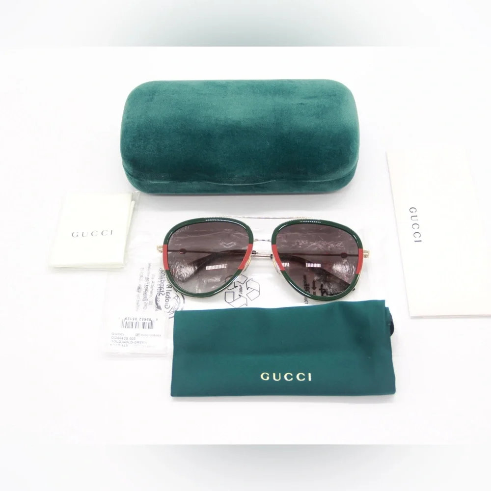 NEW GUCCI GG0062S 003 UNISEX AVITOR SUNGLASSES GUCCI GG 0062S 003